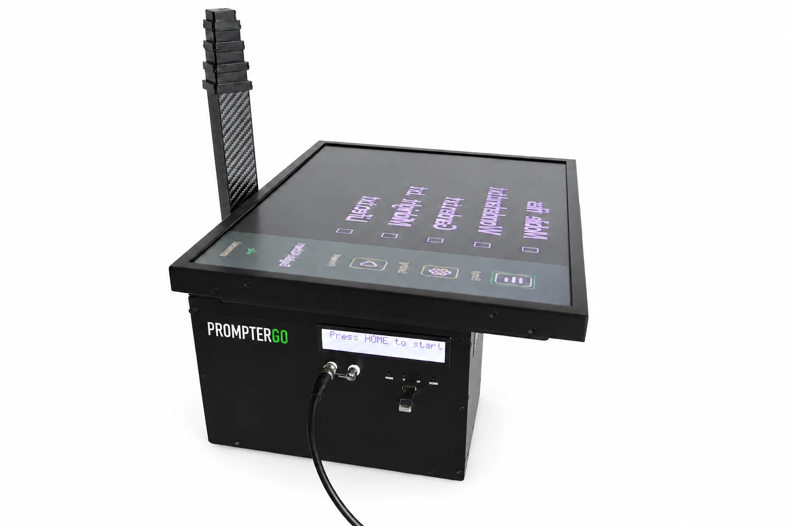 Speech Teleprompter Ultra built-in prompting computer and touchscreen interface